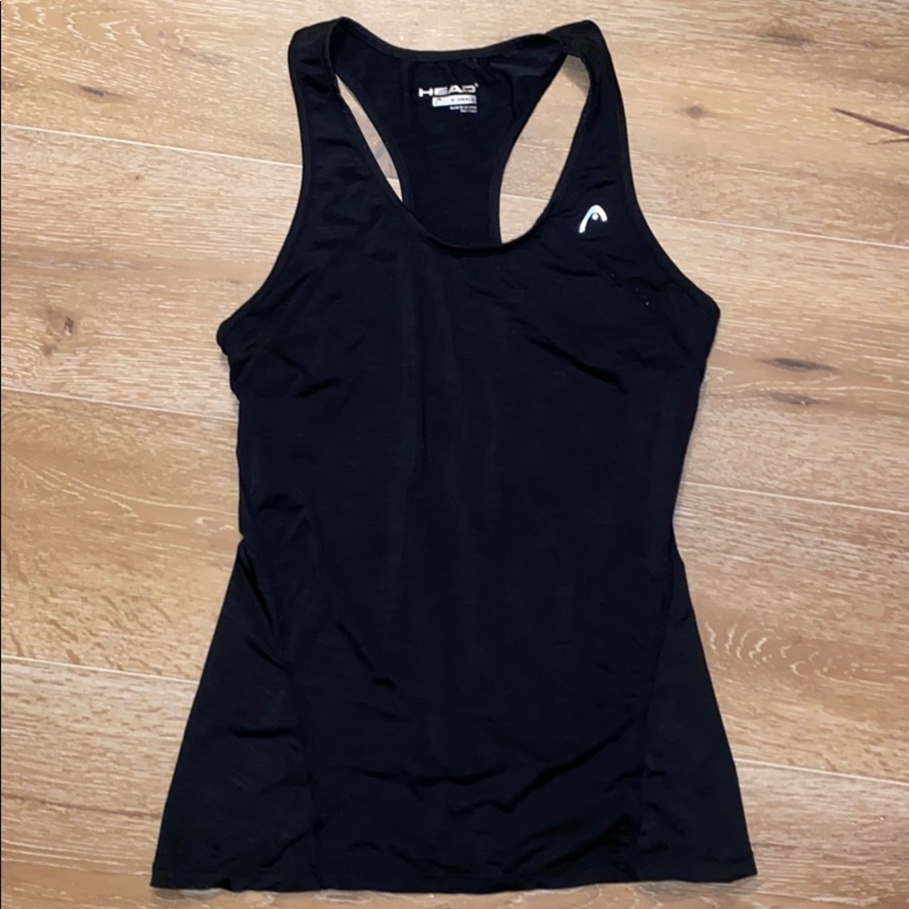 Black workout tank top